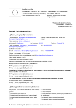 Ogłoszenie o zamówieniu – zamówienia