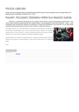 policja lubelska puławy: policjanci oddawali krew dla małego aleksa