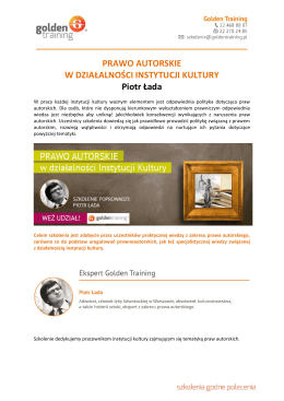 PRAWO AUTORSKIE W DZIAŁALNOŚCI