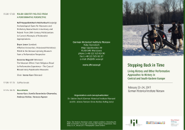 Stepping Back in Time - Deutsches Historisches Institut Warschau