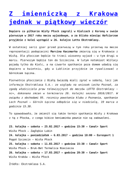 Z imienniczką z Krakowa w sobotni wieczór
