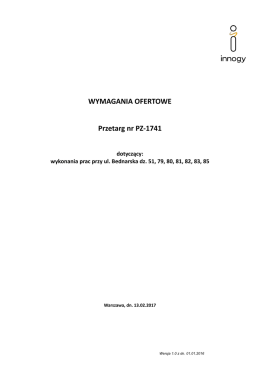 WYMAGANIA OFERTOWE Przetarg nr PZ-1741
