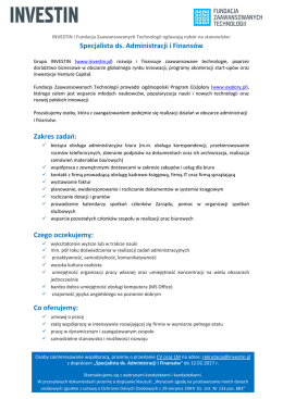 Zobacz ogłoszenie - Fundacja Zaawansowanych Technologii