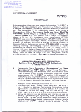 REPERTORIUM A Nr 3321/2017 AKT NOTARIALNY