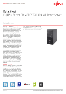 Data Sheet FUJITSU Server PRIMERGY TX1310 M1 Tower Server