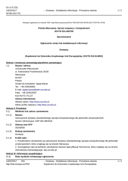Zmiana ogłoszenia – opublikowana z dn 15.02.2017r.