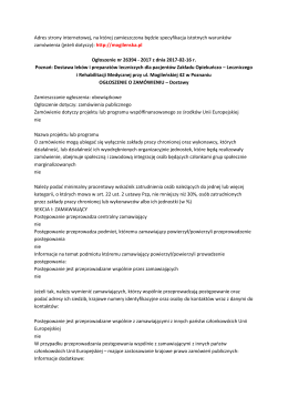 ogłoszenie o zam&oacute;wieniu