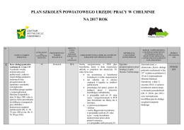 plan szkoleń powiatowego urzędu pracy w chełmnie na 2017 rok