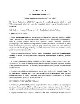 RE GU LAMI N III Kabaretonu &bdquo;StuDnia 2017&rdquo;