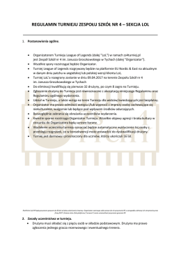 regulamin turnieju zespołu szk&oacute;ł nr 4 &ndash; sekcja lol