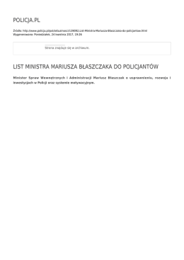 policja.pl list ministra mariusza błaszczaka do policjantów