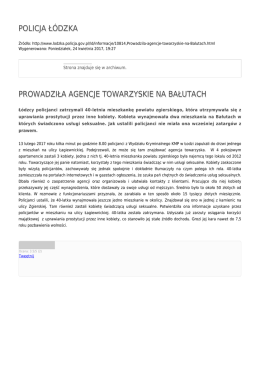 POLICJA ŁÓDZKA PROWADZIŁA AGENCJE TOWARZYSKIE NA