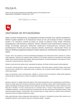 POLICJA.PL URATOWANI OD WYCHŁODZENIA