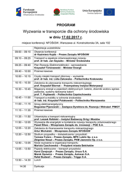 Program wyzwania w transporcie dla ochrony srodowiska