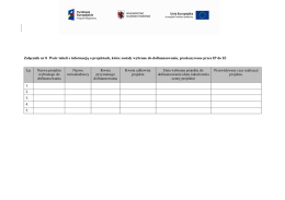 Załącznik nr 8 Wzór tabeli z informacją o projektach, które zostały