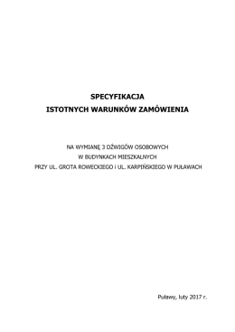 SPECYFIKACJA ISTOTNYCH WARUNK&Oacute;W ZAM&Oacute;WIENIA