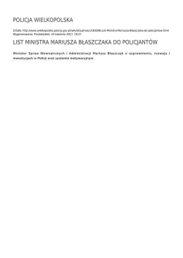 policja wielkopolska list ministra mariusza błaszczaka do policjantów