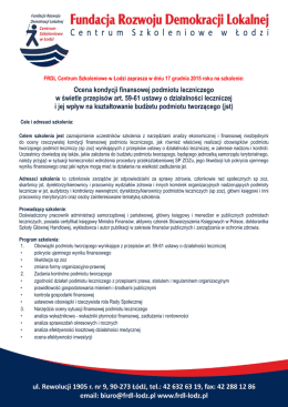 FRDL Centrum Szkoleniowe w Łodzi