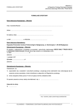 formularz ofertowy IVECO - Kujawsko