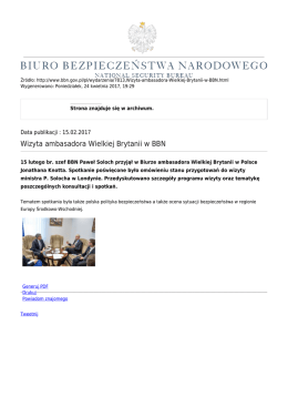 Wizyta ambasadora Wielkiej Brytanii w BBN