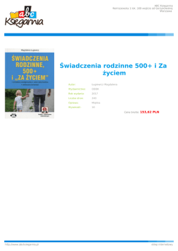Świadczenia rodzinne 500+ i Za życiem