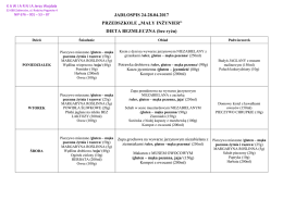Jadłospis z ograniczeniem mleka - Przedszkole Publiczne Mały