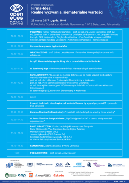 Zobacz pełny program - OEES Open eyes economy summit