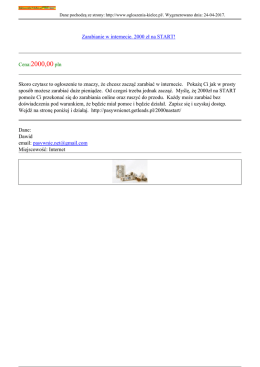 Zarabianie w internecie. 2000 zł na START!