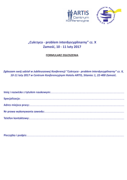 &bdquo;Cukrzyca - problem interdyscyplinarny&rdquo; cz. X Zamo&oelig;ć, 10