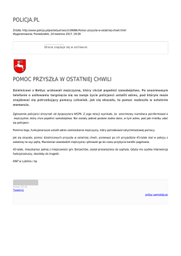 POLICJA.PL POMOC PRZYSZŁA W OSTATNIEJ CHWILI