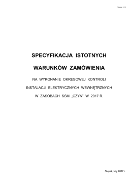 specyfikacja istotnych warunków zamówienia