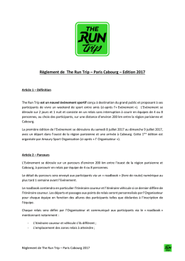 Règlement de The Run Trip – Paris Cabourg – Edition 2017