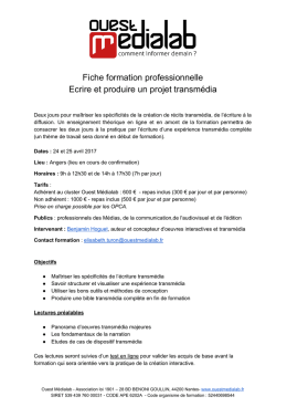Fiche formation professionnelle Ecrire et produire