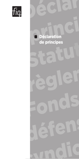 D&eacute;claration de principes