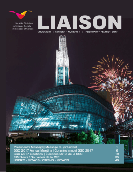 President`s Message| Message du pr&eacute;sident 1 SSC 2017 Annual