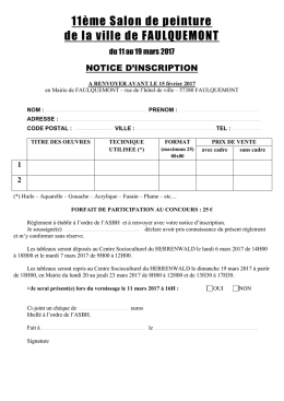 téléchargez le bulletin d`inscription ainsi que le règlement