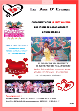 organisent pour la saint valentin une sortie au grand cabaret a vieux