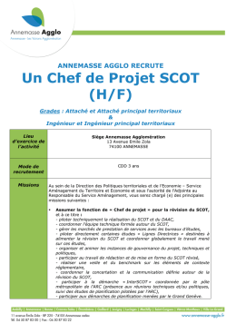 Un Chef de Projet SCOT (H/F)
