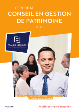 Télécharger la brochure PDF - Francis Lefebvre Formation