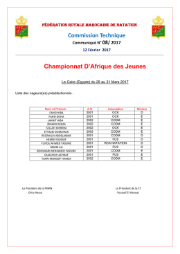 Communiqu&eacute; 08/2017