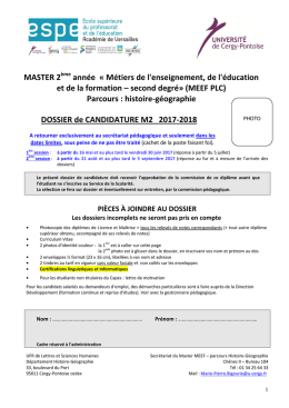 pièces à joindre au dossier - Université de Cergy