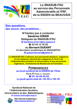 Le SNASUB-FSU au service des Personnels Administratifs et ITRF