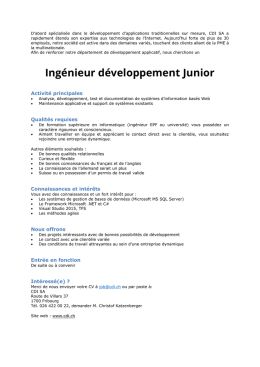 Ingénieur développement Junior