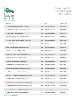 Liste des &eacute;quipes et ordre des rencontres
