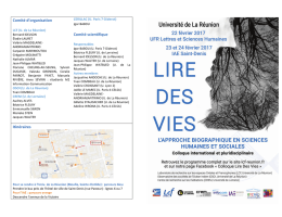 Programme - UFR Lettres et sciences humaines