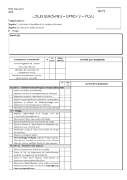 COLLES QUINZAINE 8 – OPTION SI – PCSI3