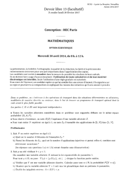 Devoir libre 13 (facultatif) - Les maths en ECS2 &agrave; La Bruy&egrave;re