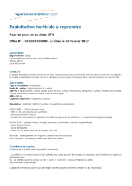 Exploitation horticole à reprendre