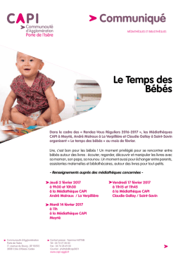 Le temps des bébés - Mairie de L`Isle d`Abeau