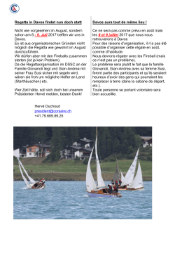 Regatta in Davos findet nun doch statt Davos aura tout de même lieu